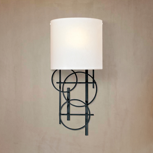 George Kovacs Lighting 18.25-Inch Wall Sconce with Pearl Mist Glass in Black by George Kovacs P5131-066