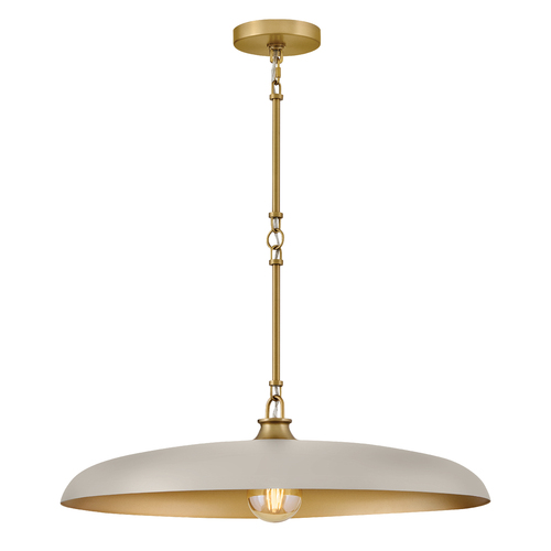 Sadie Medium Pendant in Brass & Light Taupe by Hinkley Lighting