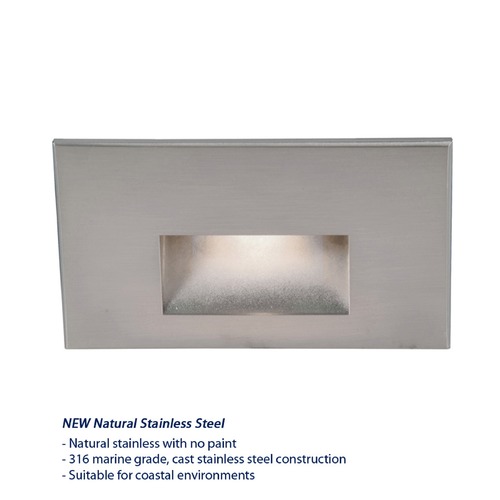 WAC Lighting Stainless Steel LED Recessed Step Light with Blue LED by WAC Lighting WL-LED100F-BL-SS