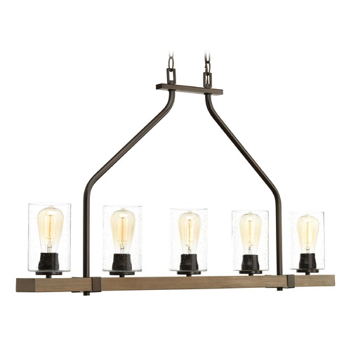 Barnes Mill Island Light in Bronze & Painted Wood by Progress Lighting