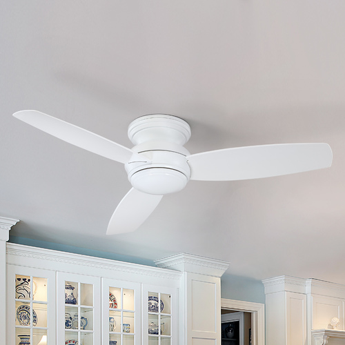 Traditional Concept 52-Inch LED Hugger Fan in White by Minka Aire