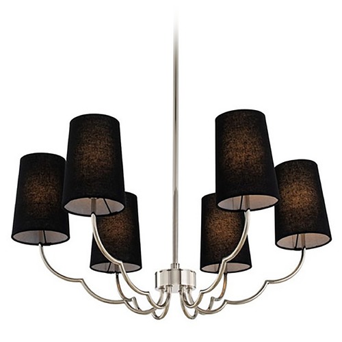 Sophia 28-Inch 6-Light Chandelier in Polished Nickel by Kalco Lighting