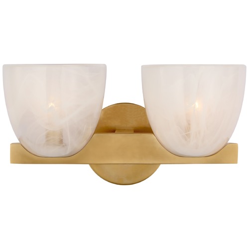 Visual Comfort Signature Collection Aerin Carola Double Sconce in Antique Brass by Visual Comfort Signature ARN2492HABWSG