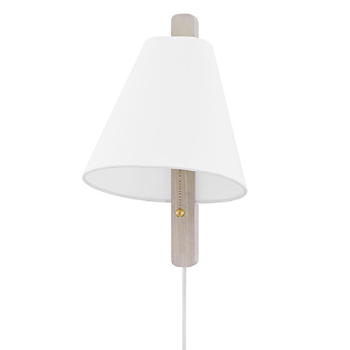 Mitzi by Hudson Valley Mitzi Alana Brass Ceramic White Sconce HL636201-AGB/WWA
