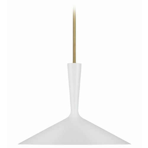 Visual Comfort Signature Collection Aerin Rosetta Pendant in White & Brass by Visual Comfort Signature ARN5541WHTHAB