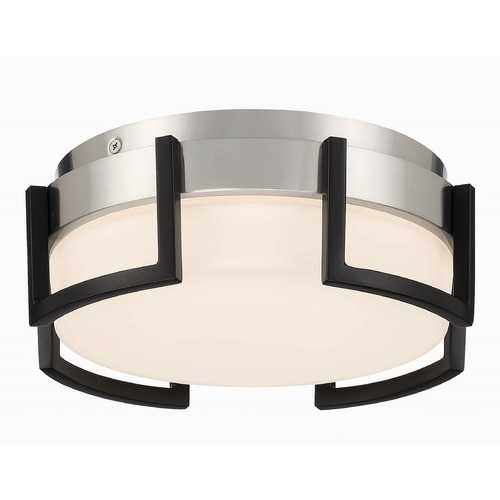 George Kovacs Lighting George Kovacs Bezel Set Coal & Brushed Nickel LED Flushmount Light P953-1-691-L