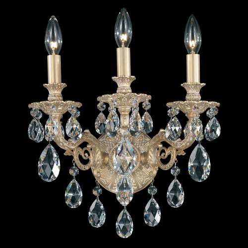 Schonbek Worldwide Lighting Milano Parchment Gold Sconce