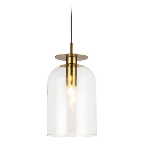 Alora Lighting Sylvia Brushed Gold Mini-Pendant Light with Bowl / Dome Shade
