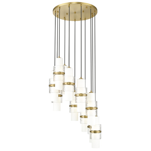 Z-Lite Cayden Modern Gold Multi-Light Pendant with Cylindrical Shade