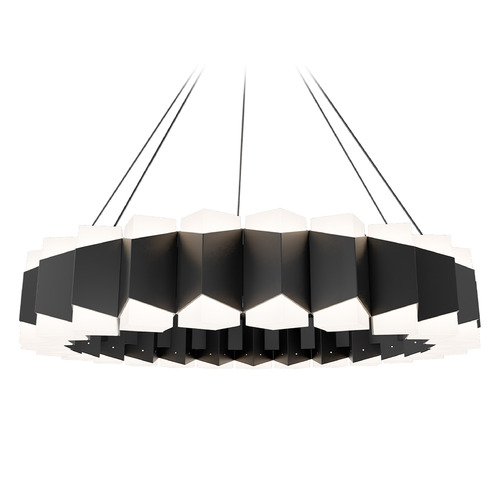Modern Forms by WAC Lighting Modern Forms Dolman Black LED Pendant Light with Rectangle Shade PD-73528-BK
