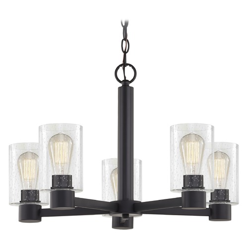 Design Classics Lighting Design Classics Vashon Matte Black Chandelier 2105-07 GL1041C