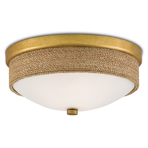 Currey and Company Lighting Hopkins Flush Mount in Natural/Dark Gold Leaf by Currey & Company 9999-0044