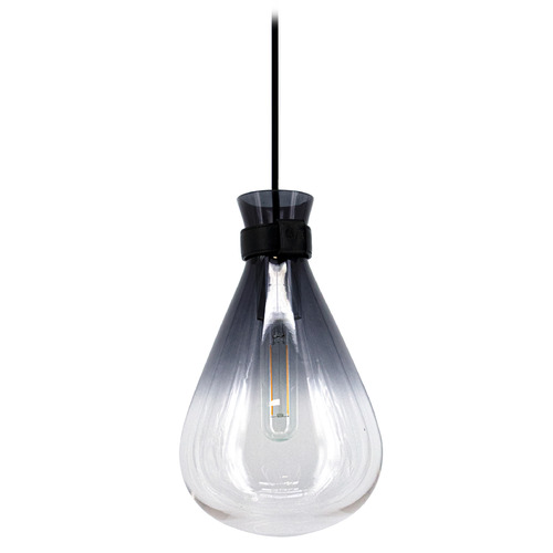 Avenue Lighting Del Mar Dark Smoke To Clear Ombre Mini Pendant by Avenue Lighting HF8189-BLK