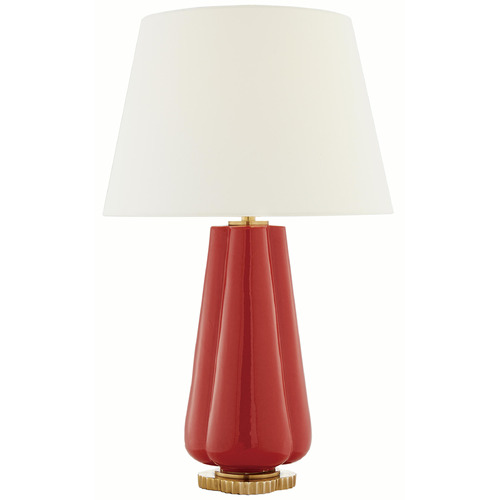 Visual Comfort Signature Collection Penelope Berry Red Table Lamp with Empire Shade