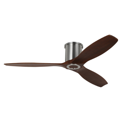 Visual Comfort Fan Collection Visual Comfort Fan Collection Collins 52 Smart Hugger Brushed Steel Ceiling Fan Without Light 3CNHSM52BS
