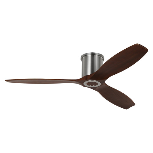 Visual Comfort Fan Collection Collins 52 Smart Hugger Brushed Steel Ceiling Fan Without Light