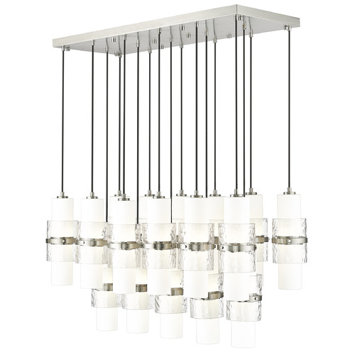 Z-Lite Z-Lite Cayden Brushed Nickel Multi-Light Pendant with Cylindrical Shade 1946P-17L-BN