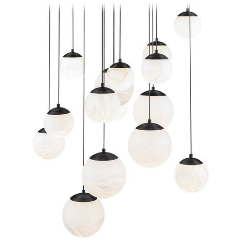 Modern Forms Pisces Black LED Multi-Light Pendant with Globe Shade