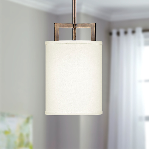 Hinkley Modern Mini-Pendant Light with White Shade 3207BR