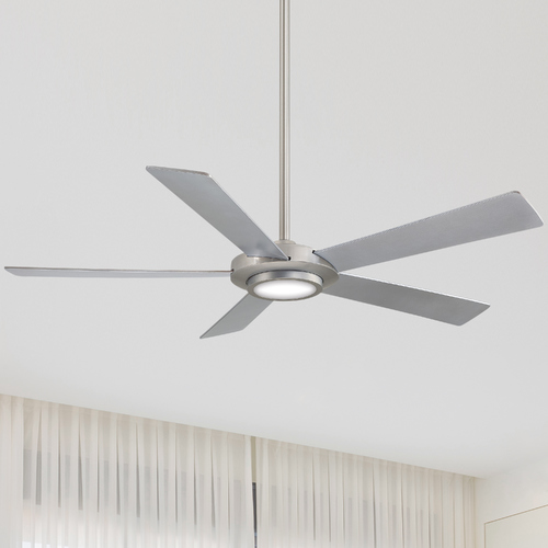 Sabot 52-Inch LED Fan in Brushed Nickel  Light Kit by Minka Aire