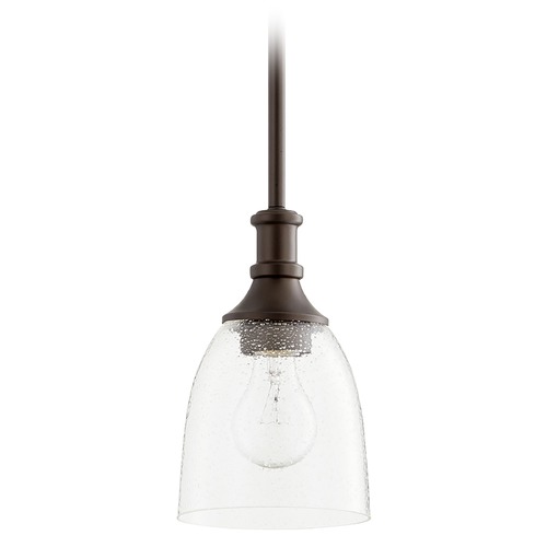 Quorum Lighting Quorum Lighting Richmond Oiled Bronze Mini-Pendant Light with Bowl / Dome Shade 3811-186