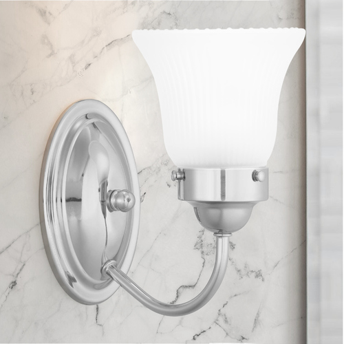 Fluted Glass Polished Chrome Sconce by Progress Lighting