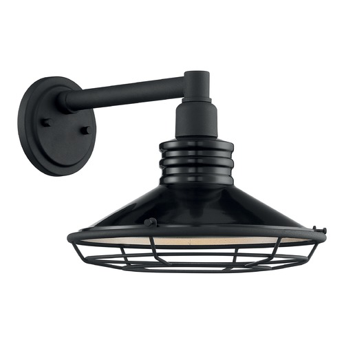 Satco Lighting Blue Harbor Gloss Black & Silver Outdoor Wall Light by Satco Lighting 60/7032