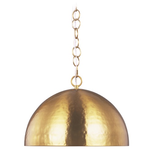 Visual Comfort Studio Collection ED Ellen-DeGeneres 24-Inch Whare Burnished Brass Hammered Dome Pendant by Visual Comfort Studio EP1251BBS