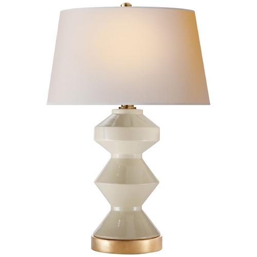 Visual Comfort Signature Collection E.F. Chapman Weller Zig-Zag Lamp in Coconut by Visual Comfort Signature CHA8666ICONP