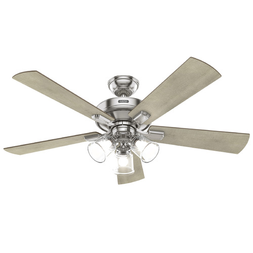 Hunter Fan Company Crestfield Brushed Nickel LED Ceiling Fan with Light