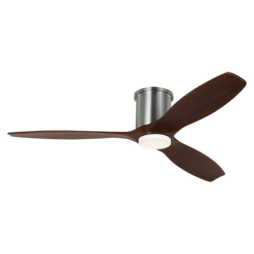 Visual Comfort Fan Collection Visual Comfort Fan Collection Collins 52 Smart Hugger LED Brushed Steel LED Ceiling Fan with Light 3CNHSM52BSD