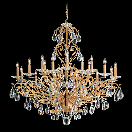 Schonbek Worldwide Lighting Filigrae Heirloom Gold Crystal Chandelier