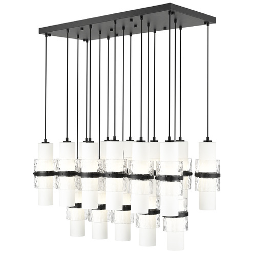 Z-Lite Cayden Matte Black Multi-Light Pendant with Cylindrical Shade
