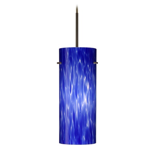 Besa Lighting Besa Lighting Stilo Bronze LED Mini-Pendant Light with Cylindrical Shade 1JT-412386-LED-BR