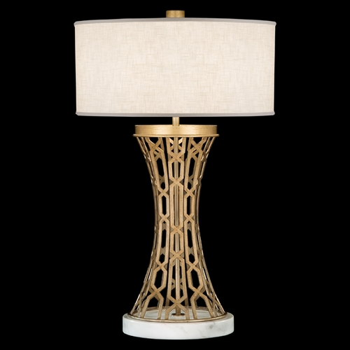Fine Art Lamps Allegretto Gold Burnished Gold Leaf with Subtle Brown Highlights Table Lamp with Drum