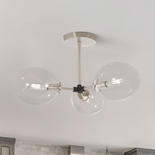 George Kovacs Lighting Nexpo Semi-Flush Mount in Brushed Nickel & Black by George Kovacs P1363-619