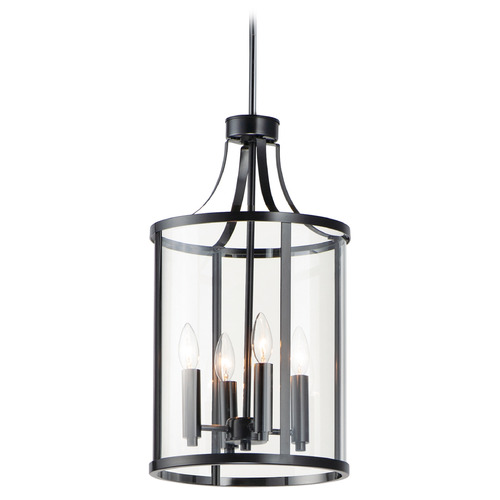 Maxim Lighting Sentinel Black Pendant Light with Cylindrical Shade