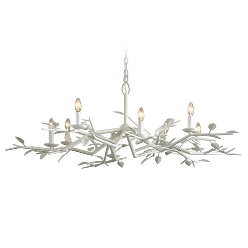 Troy Lighting Aubrey 49.75-Inch Gesso White Chandelier by Troy Lighting F7628