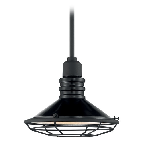 Satco Lighting Blue Harbor Gloss Black & Silver Outdoor Hanging Light by Satco Lighting 60/7033