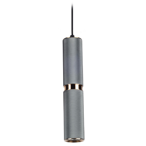 Cicada 10-Inch LED Pendant in Light Gray & Brass by Avenue Lighting