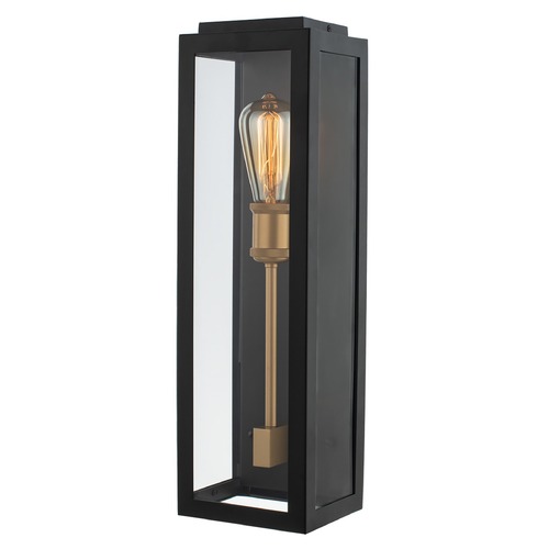 Kalco Lighting Ashland Small Outdoor Wall Sconce in Matte Black and Sanded Gold 405520BSG