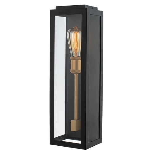Ashland Small Outdoor Wall Sconce in Matte Black & Sanded Gold by Kalco Lighting