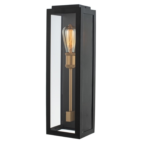 Kalco Lighting Ashland Small Outdoor Wall Sconce in Matte Black & Sanded Gold by Kalco Lighting 405520BSG