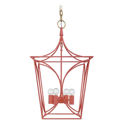 Kate Spade New York Cavanagh Small Lantern in Coral by Visual Comfort Signature