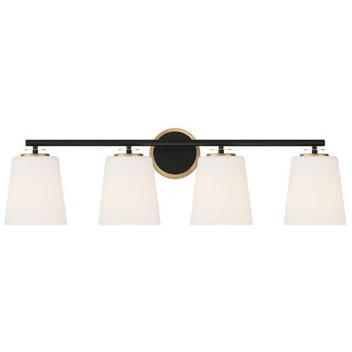 Meridian 33-Inch Bath Light in Matte Black & Natural Brass by Meridian M80079MBKNB