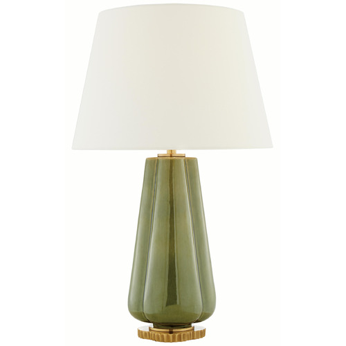 Visual Comfort Signature Collection Visual Comfort Signature Collection Penelope Green Porcelain Table Lamp with Empire Shade AH3127GRN-L