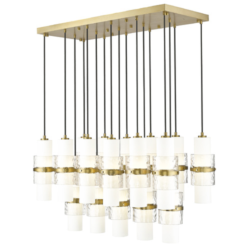 Z-Lite Cayden Modern Gold Multi-Light Pendant with Cylindrical Shade