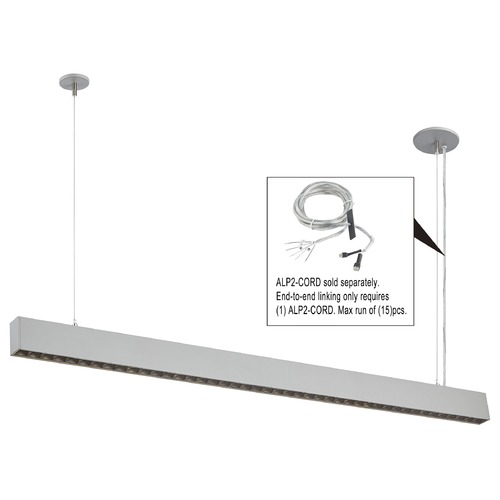 Recesso Lighting by Dolan Designs Recesso 46-Inch Silver LED Linear Office Light 3500K 5400LM ALP2-835-50-2-S