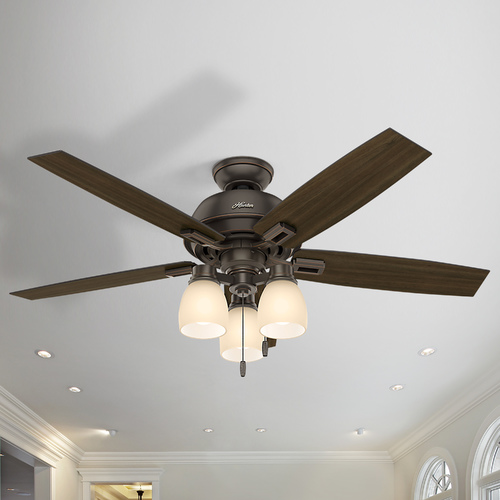 Hunter Fan Company Donegan Three Light Onyx Bengal LED Ceiling Fan by Hunter Fan Company 53336