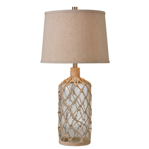 Kenroy Home Lighting Kenroy Home Captain Clear with Rope Accents Table Lamp with Empire Shade 32816CLRR